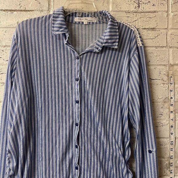 Eden & Olivia Tops - Anthropology Eden & Olivia Maternity Button Down Shirt Blue White XL